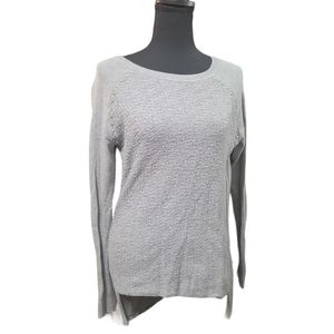 Rock & Republic studded long sleeve top gray S sweater drop tail